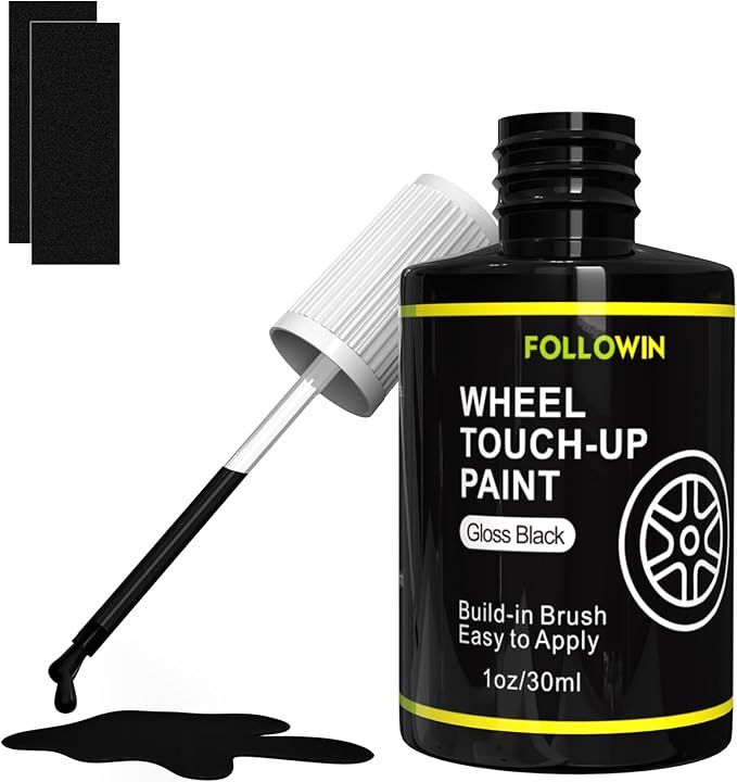 FOLLOWIN Gloss Black Rim Touch Up Paint by FOLLOWIN