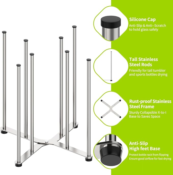 Reusable Bag & Bottle Drying Rack, Baby Bottle Drying Rack, Collapsible Cup - Image 5