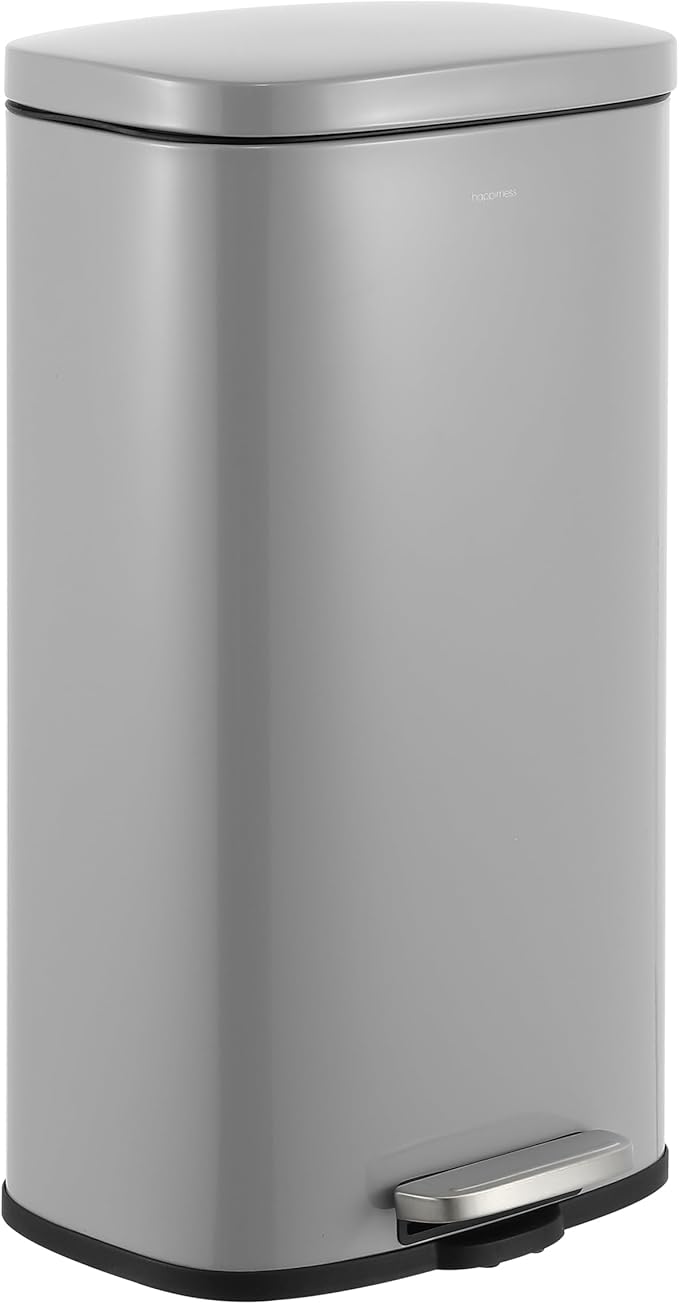 happimess HPM1011D Curtis 8-Gallon Step-Open Trash Can, Fingerprint Resistant by Happimess
