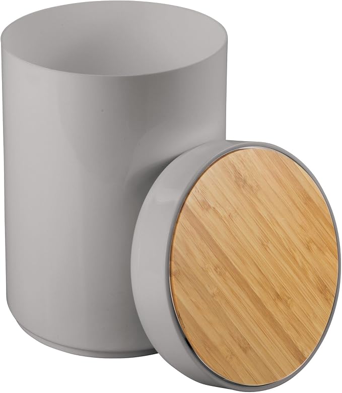 mDesign Plastic Round Trash Can Small Wastebasket - Image 7