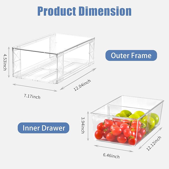 Plastic Drawers Storage, Acrylic Storage Bins - Image 3