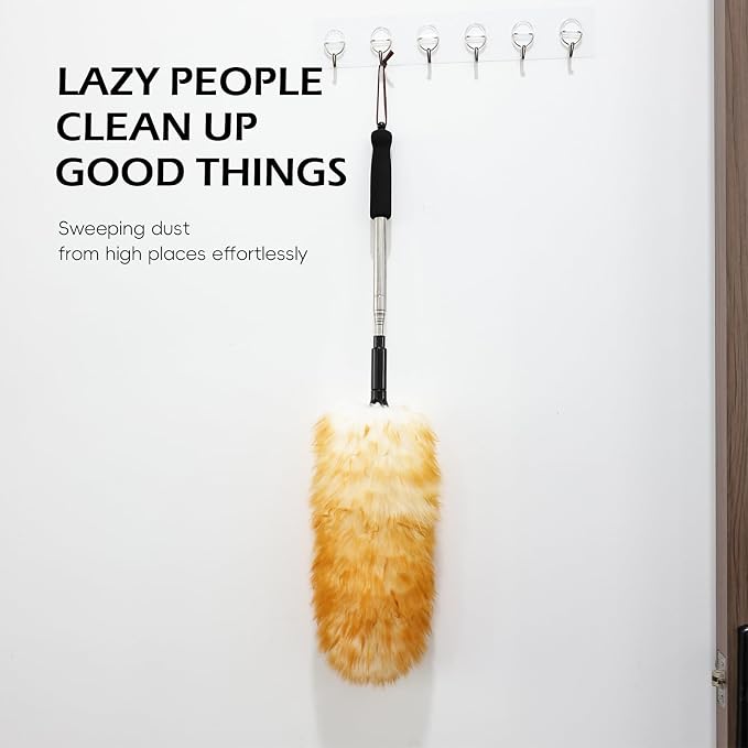 Lambswool Extendable Duster, 67.7Inch Telescoping Feather Dusters - Image 7