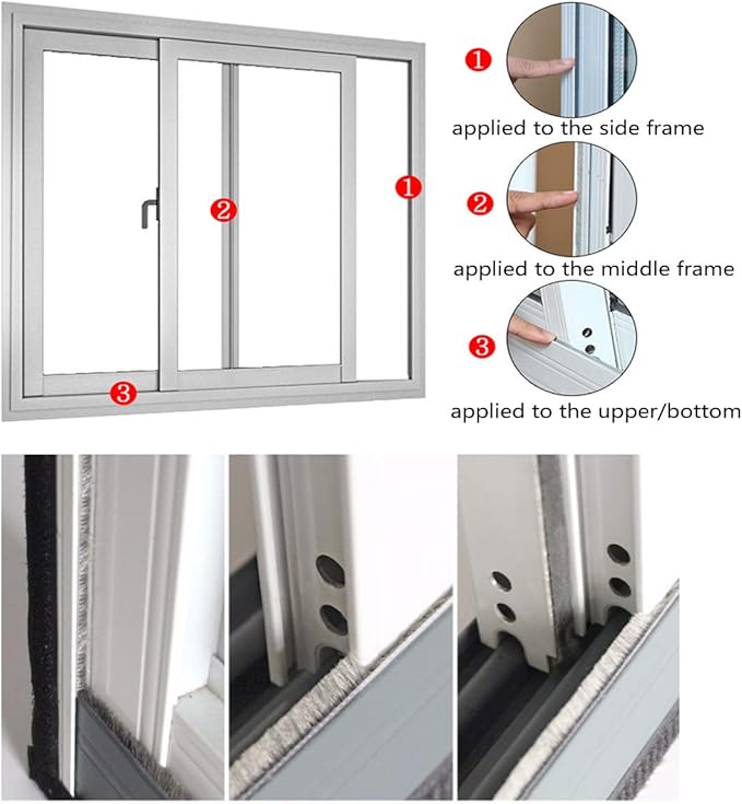 Weather Stripping Brush for Sliding Windows/Doors Frame Side, Pile Self - Image 5