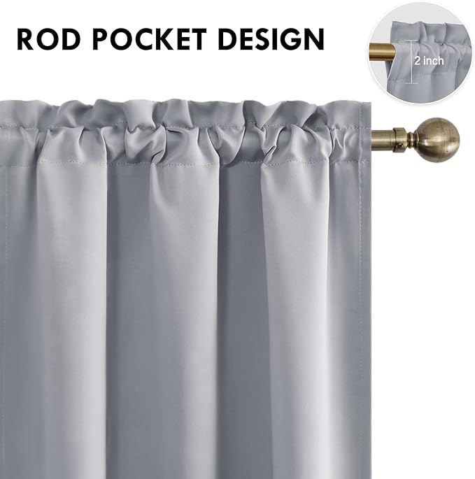 DWCN Blackout Curtains Room Darkening Thermal Insulated Bedroom Curtains Window - Image 4