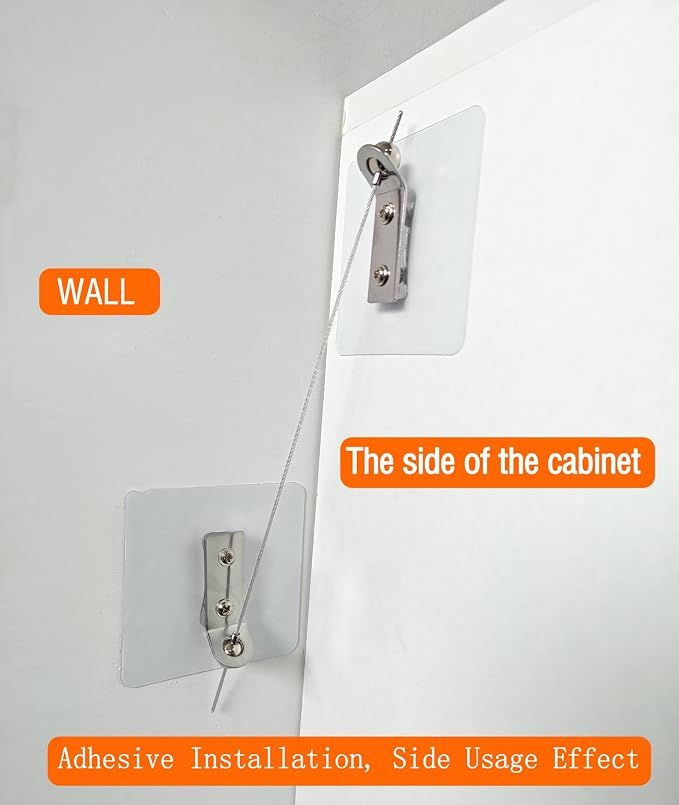 Furniture Anchors 4 Pairs No Drill Heavy Duty Anchors Fridge Lock Adjustable - Image 3