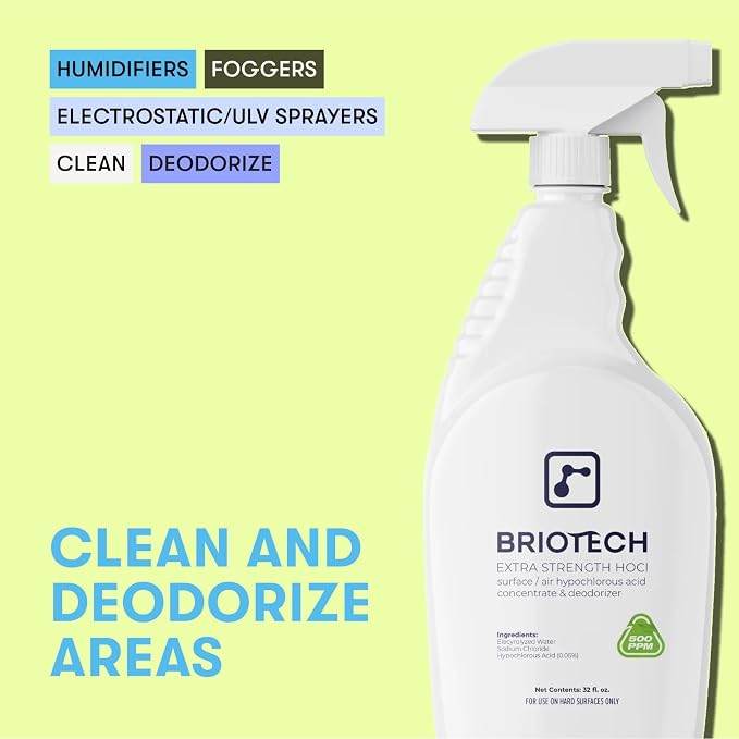 BRIOTECH Extra Strength HOCl Cleaner, 500 PPM Hypochlorous Acid Concentrate - Image 3