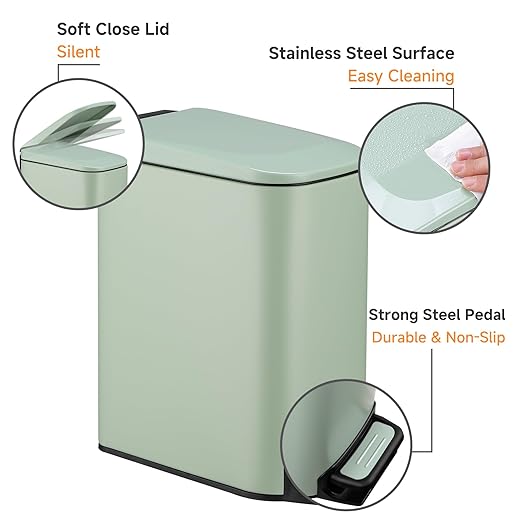 TIPGO Slim Bathroom Trash Can - Image 4