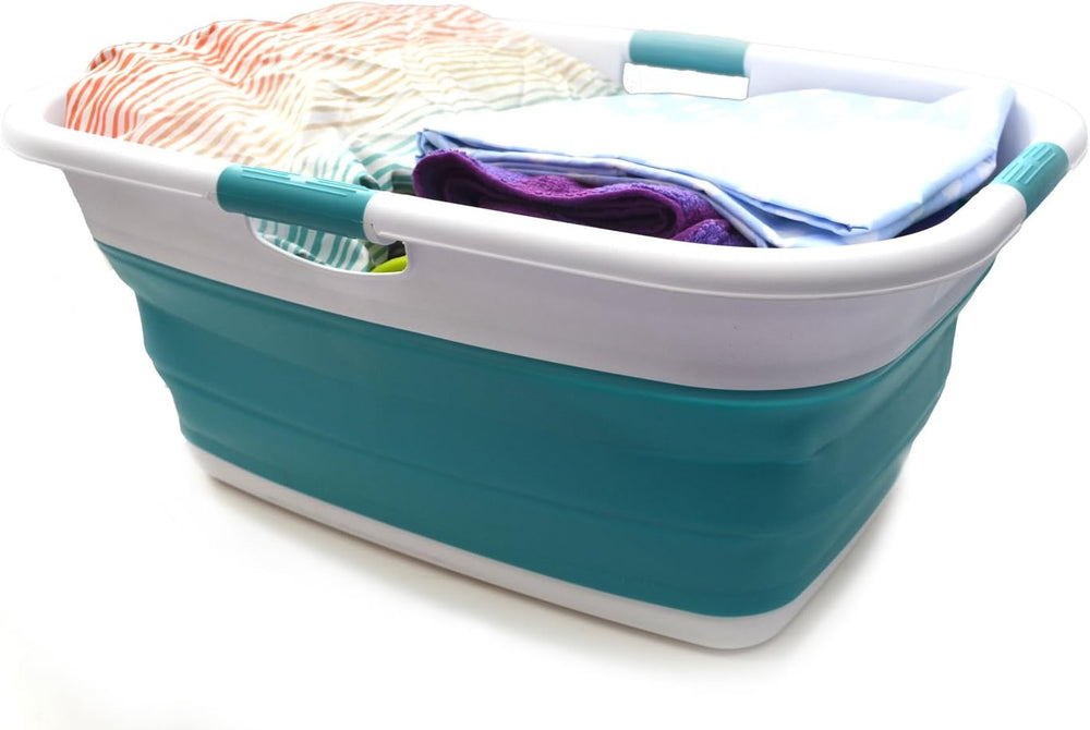 SAMMART 49L Collapsible 4 Handled Laundry Basket-Foldable Storage Container-P...