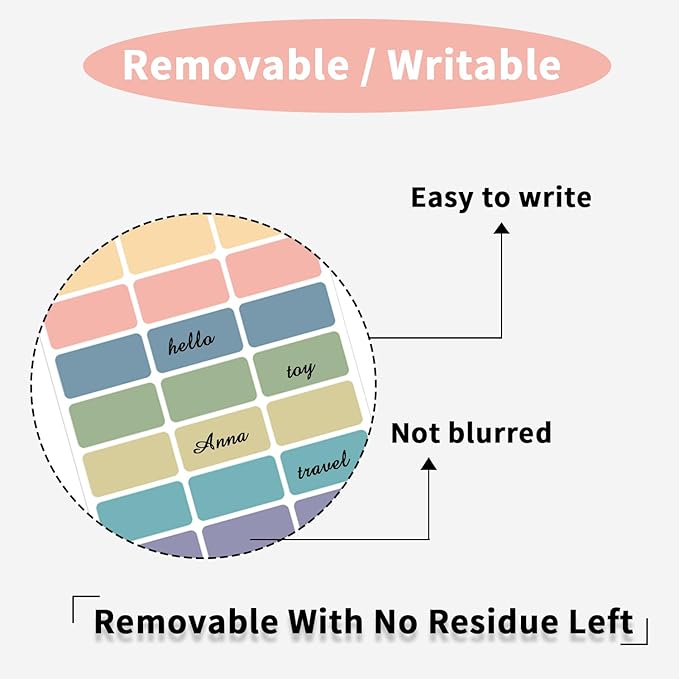STARLIBOO Removable Freezer Labels, 1x2 Inch Color Coding Removable Label - Image 2