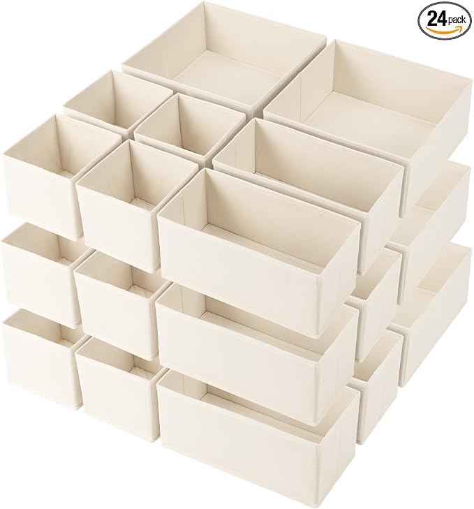Criusia Drawer Organizer Clothes, 24 Pack Underwear Drawer Organizers, Foldable by Criusia