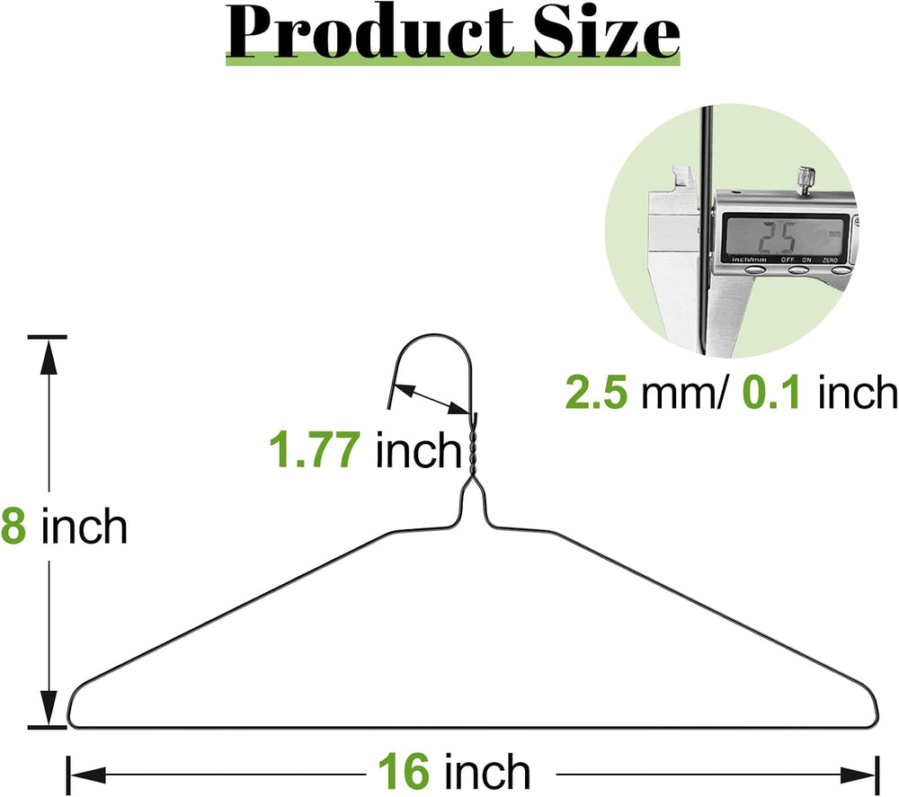Wire Metal Clothes Hangers Bulk 100 Pack, Slim Space Saving Black