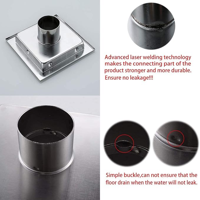 RANDOM Oil Rubbed Bronze Shower Drain Square 6 inch - Image 5