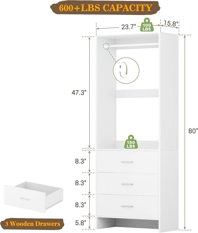 Aheaplus 2FT Closet System - Image 7