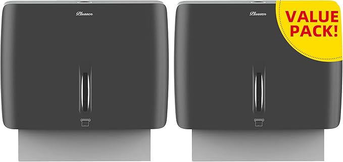 Bathroom Paper Towel Dispenser Pack of 2 Durable ABS Plastic Easy Installation by PLUSSEN