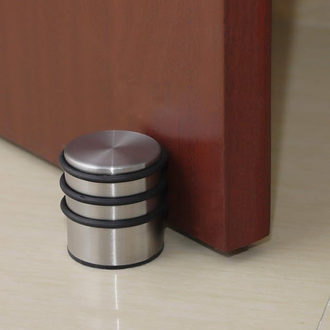 KINJOEK Heavy Weight Door Stopper, No DrillStainless Steel Door Stop by KINJOEK