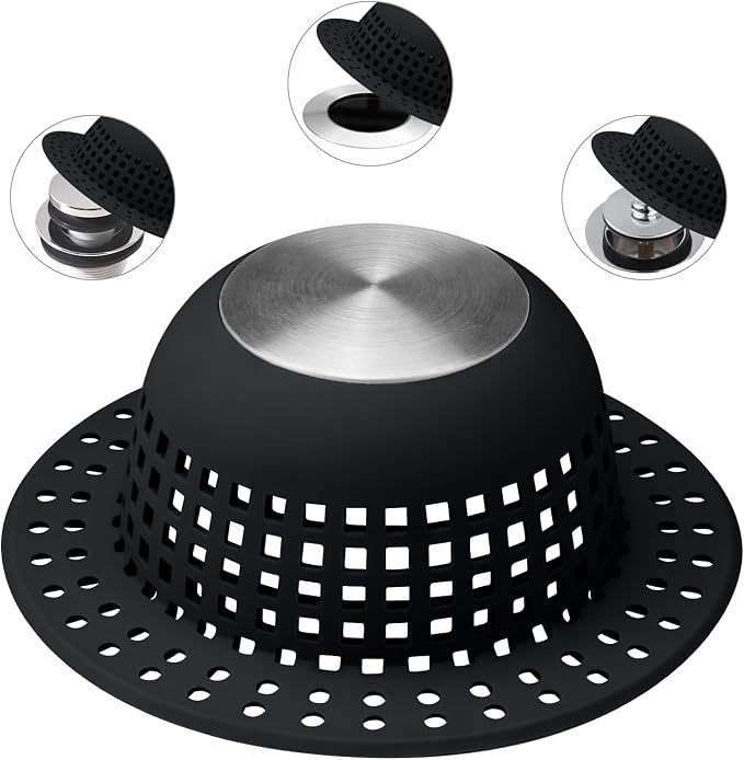 Shower Drain Hair Catcher, Bathtub Drain Cover Foldable Silicone Shower & Tub by SayGoodbyetoHairClogging