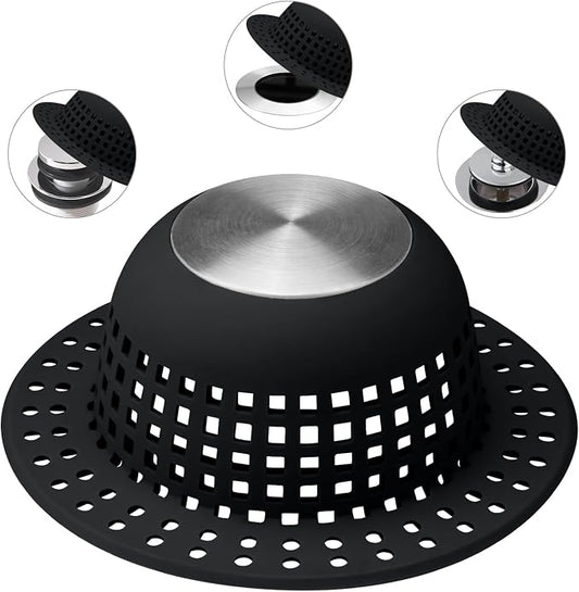 Shower Drain Hair Catcher, Bathtub Drain Cover Foldable Silicone Shower & Tub by SayGoodbyetoHairClogging