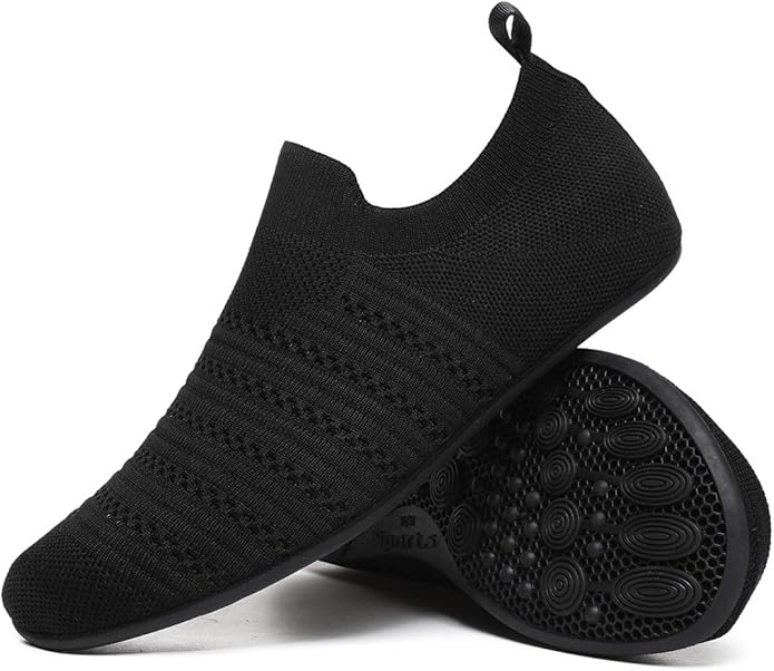 QZKDM Lightweight Slip on Grip Indoor House Slippers Barefoot Non Slip Home by QZKDM