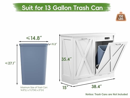 Betterhood TOLEAD Tilt Out Trash Can Cabinet, Hidden Trash Bin - Image 2