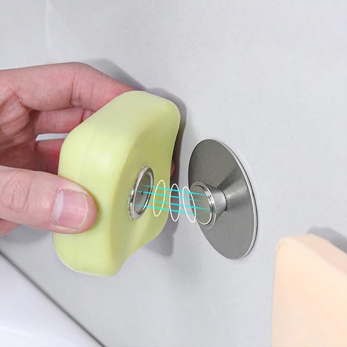 Magnetic Soap Holder, Stainless Steel Wall Mount Waterproof Bathroom Organizer - Image 2