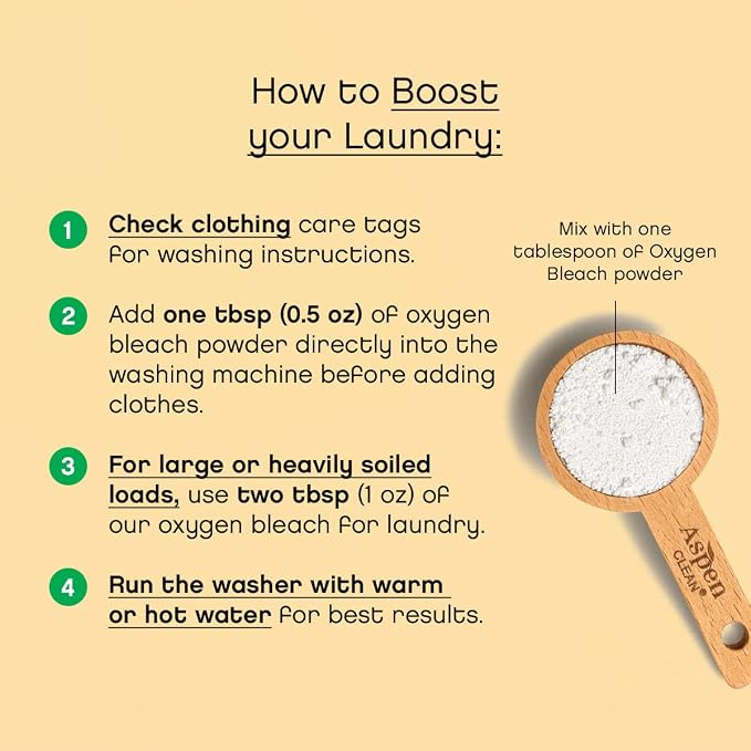Unscented Oxygen Bleach Powder and Color Safe Stain Remover by AspenClean - Image 6