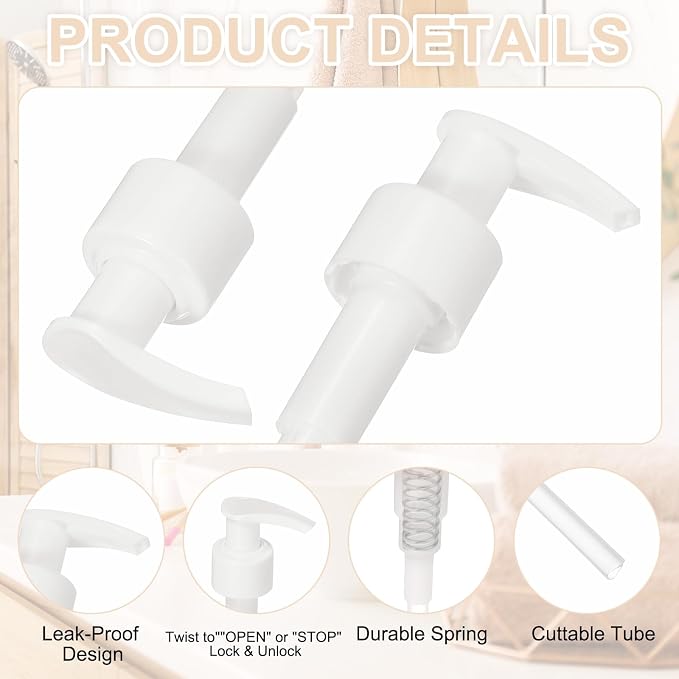 uxcell 6 Pcs Soap Dispenser Pump Heads Soap Dispensers Top Pumps Replacement - Image 3