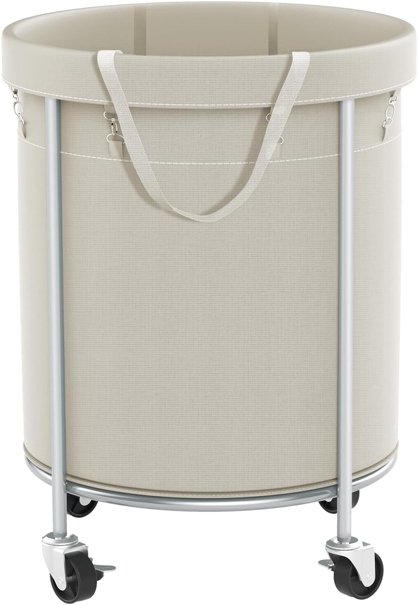 Aduanbang 170L Laundry Basket with Wheels, Rolling Hamper with Removable Bag ...