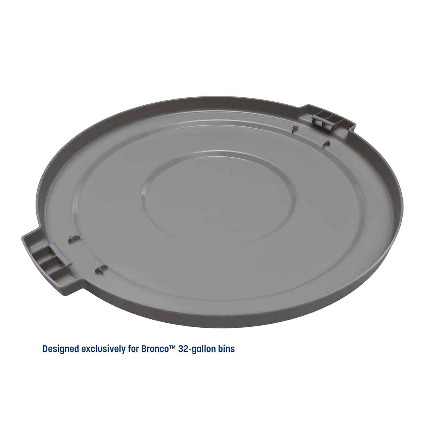 SPARTA Bronco Lid for 32 Gal. Trash Can, Durable, Food-Safe, NSF and HACCP-Compliant, Lid for Commercial Use (Container Sold Separately – Fits Bronco Only), Polyethylene, 32 Gallon, Gray
