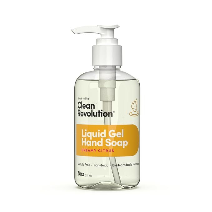 Clean Revolution Liquid Gel Hand Soap, Silky Rich Liquid, Quick Lather by CleanRevolution