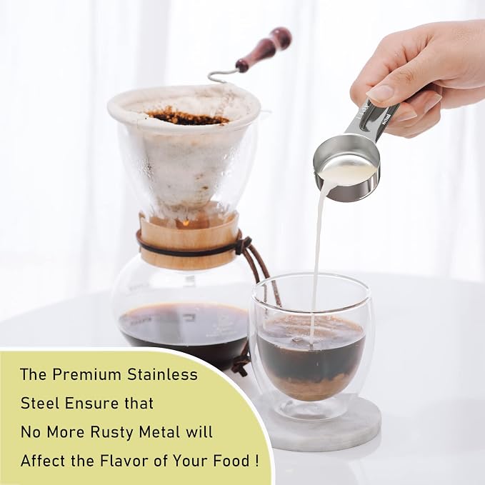 4PCS 1/4Cup Single Measuring Cup, Stainless Steel Measure Scoop, Metric and US - Image 4