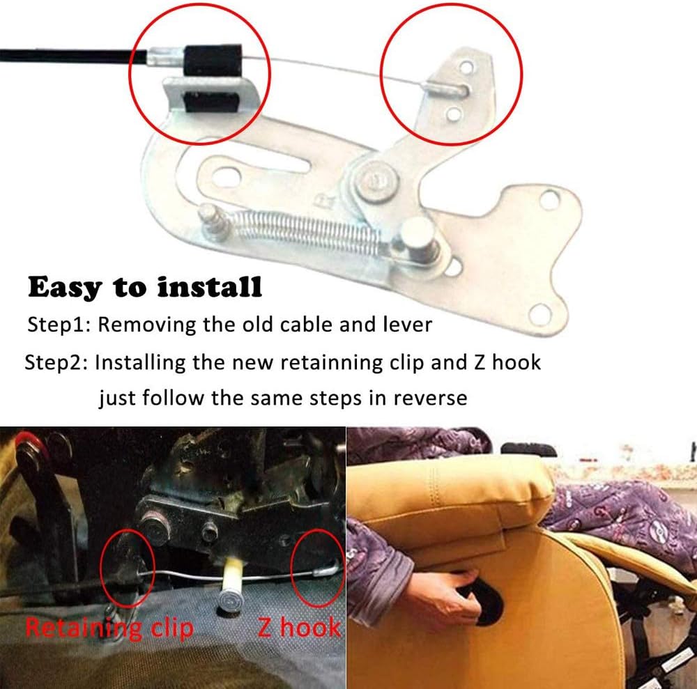 ttmagic Metal Recliner Handle Replacement Parts with Cable, Universal Recliner Sofa Chair Couch Release Lever Pull Handle, Fits Ashley and Major Recliner Brands, Exposed Cable Length 4.9“