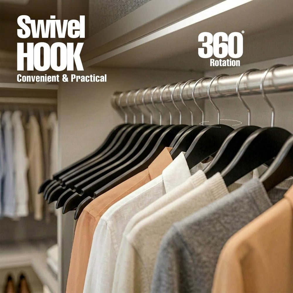 Utopia Home Wooden Hangers 90 Pack – Slim Suit Hangers Black