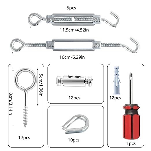 Turnbuckles for Cables Wire, 1/8" X 100Ft Green PVC Coated Wire Rope Kit - Image 2