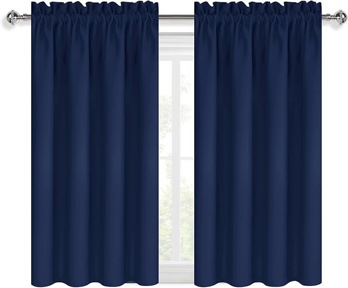 DWCN Short Blackout Curtains for Bedroom 45 Inches Long 2 Panels Set, Solid - Image 9