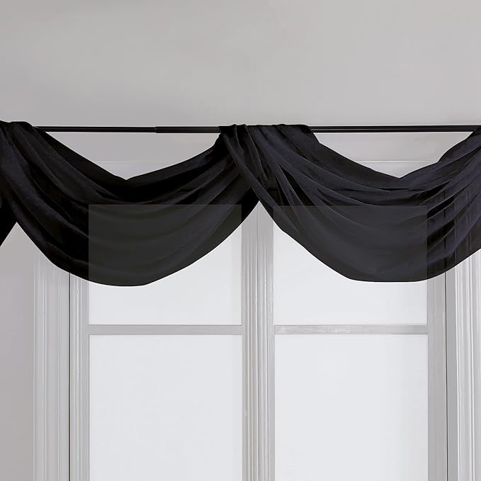 Chyhomenyc Black Sheer Scarf Valances - Image 2