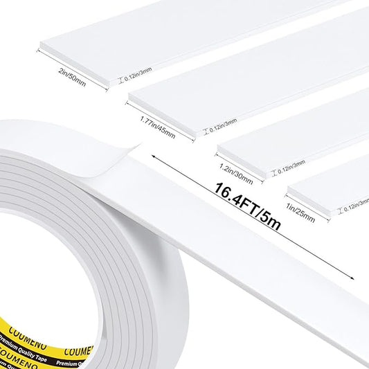2 Pack Foam Tape 1.77inX16.4FT Sealing Strip Foam Pad Sponge Tape Window - Image 2