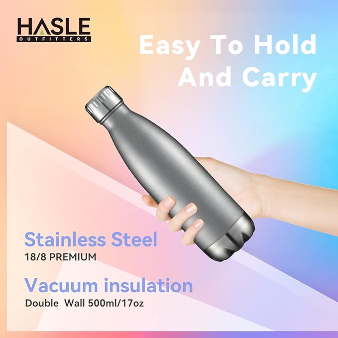 HASLE OUTFITTERS 17oz Stainless Steel Water Bottles, Vacuum Insulated Water - Image 3
