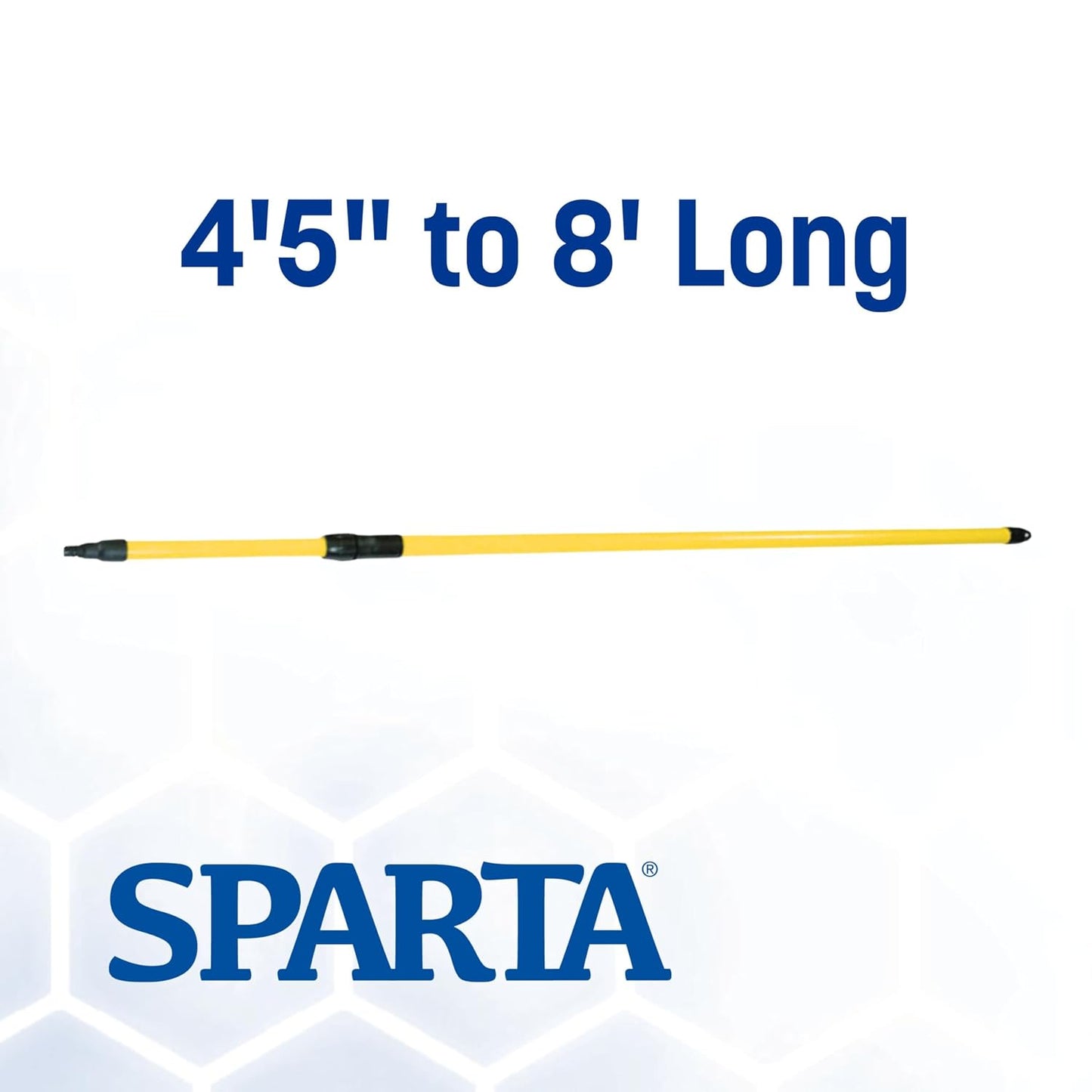 SPARTA 4102004 Spectrum Fiberglass Broom Handle, Mop Handle, Replacement Handle With Acme Threaded Tip For Commercial Cleaning, 4.5 To 8 Feet, Yellow