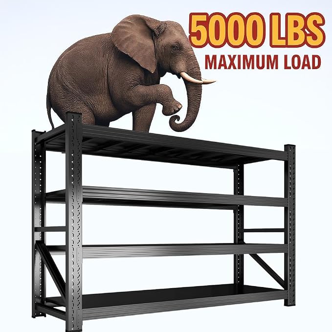 5000LBS Garage Shelving 59" W Heavy Duty Storage Shelves, 4 Tier Industrial - Image 6