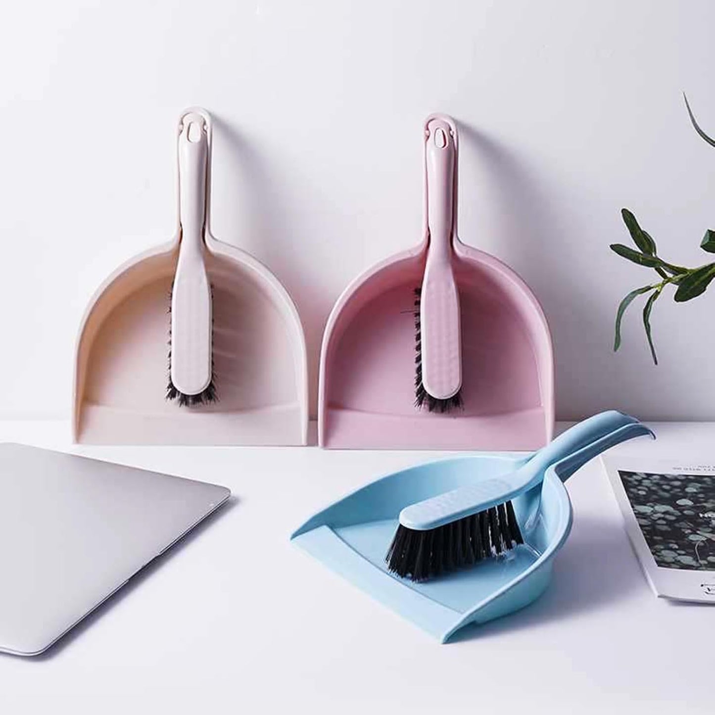 Broom and Dustpan Set Hand Broom Pan with Brush Combo for Home Desktop Sofa Kitchen Keyboard Dustpan and Brush Setsmall and Set Long Handle