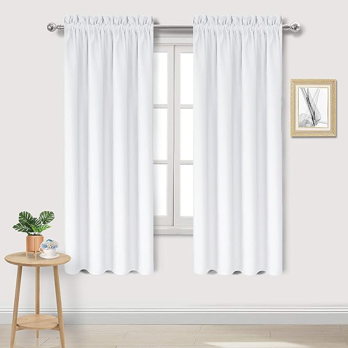 DWCN White Curtains for Living Room Thermal Insulated, 50% Light Blocking by DWCN