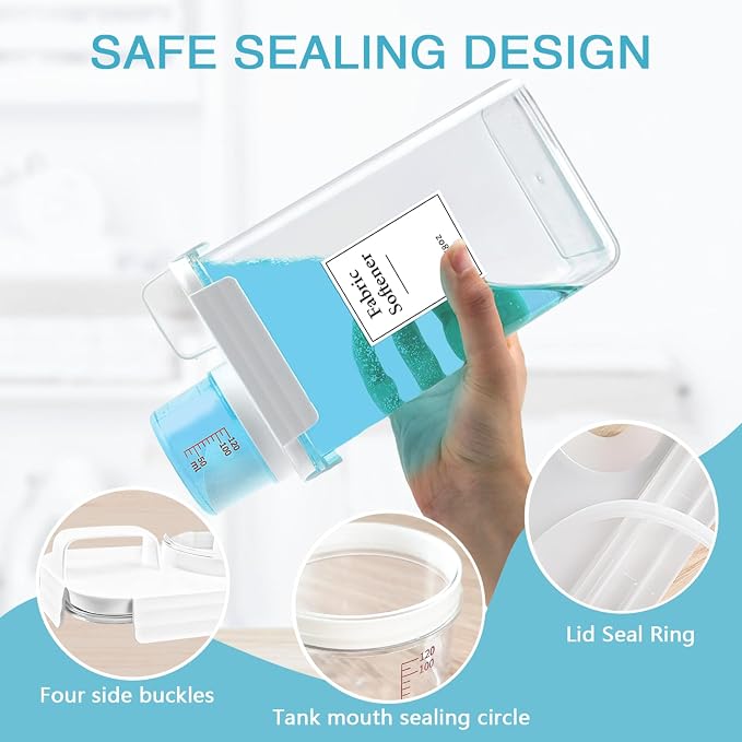 2 Pack Laundry Detergent Dispenser, 78oz Detergent Dispenser, Refluxable - Image 6