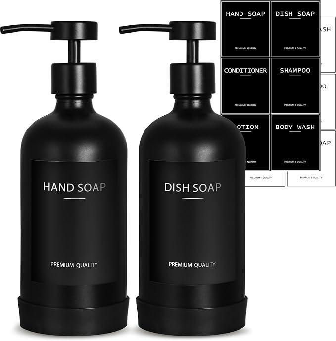 Black Glass Soap Dispenser by RYTOXILOBrightenUpYourHome