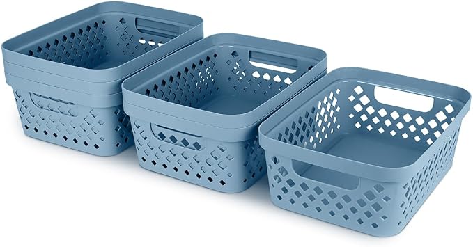 Glad Plastic Storage Basket Set, Value Pack of 6 | Open Storage Bins - Image 6