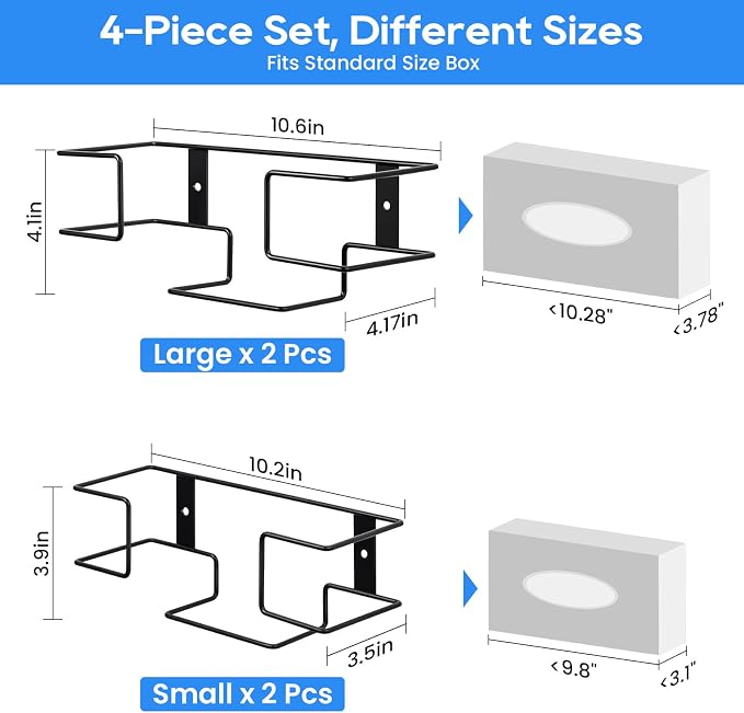 THYGIFTREE Glove Box Holder Wall Mount Dispenser, 4 Pack Metal Rack - Image 3