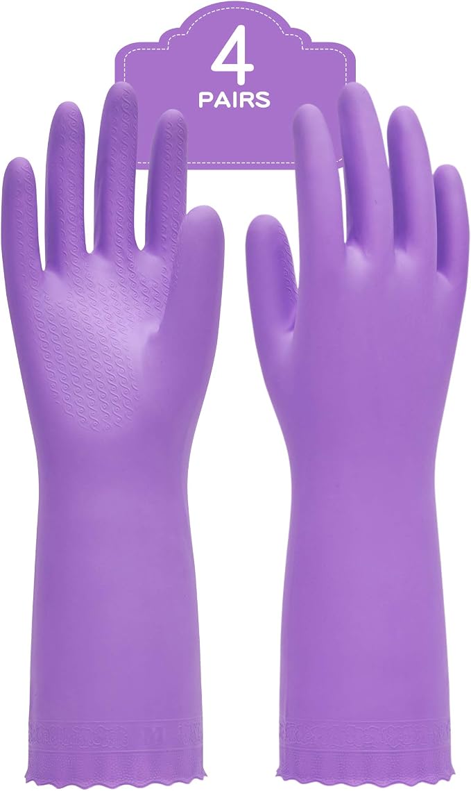 PACIFIC PPE 4 Pairs Reusable Dishwashing Cleaning Gloves by PACIFICPPE