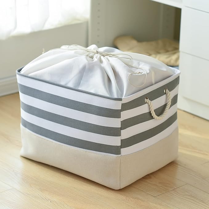 TheWarmHome Jumbo Storage Bins Baskets, Sturdy Fabric Organizing Basket - Image 5