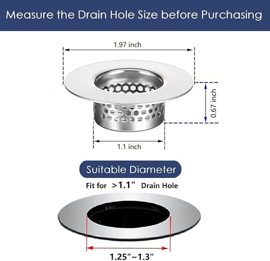 Bathroom Sink Strainer, Bathtub Drain Cover Lavatory Sink Drain Strainer Hair - Image 2