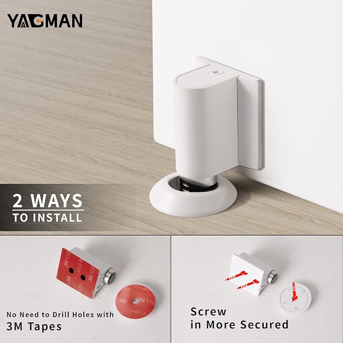 1 Pack Magnetic Door Stoppers Retractable Bottom of Door Holder No Drilling - Image 5