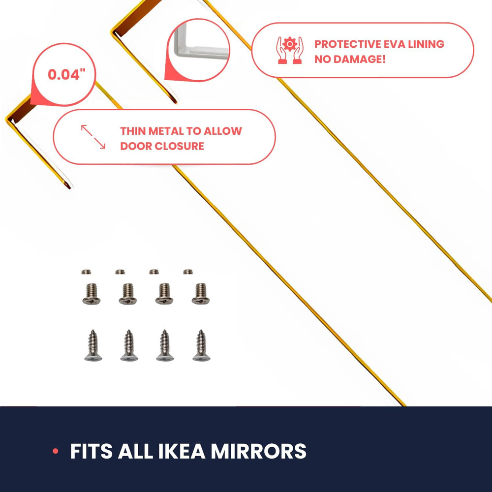 [XL Heavy Duty] 20" WHITE Over-The-Door Mirror Hanger Set (Extra Wide) w...